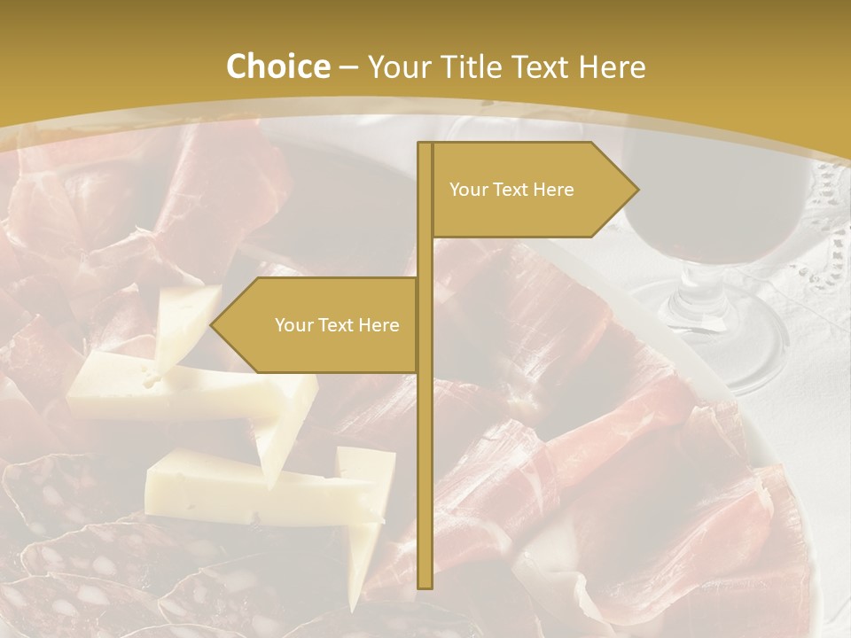 Plate With Different Sort Of Salami And Prosciutto PowerPoint Template