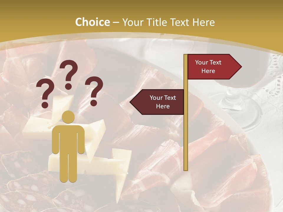 Plate With Different Sort Of Salami And Prosciutto PowerPoint Template