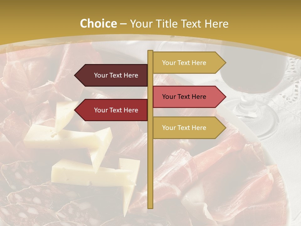 Plate With Different Sort Of Salami And Prosciutto PowerPoint Template