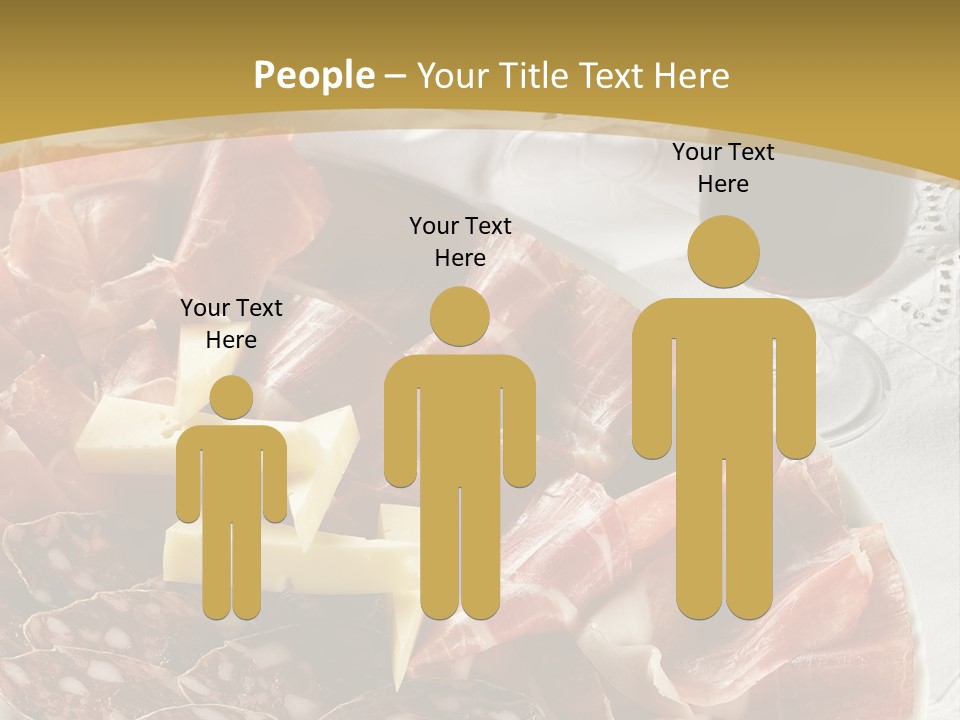Plate With Different Sort Of Salami And Prosciutto PowerPoint Template
