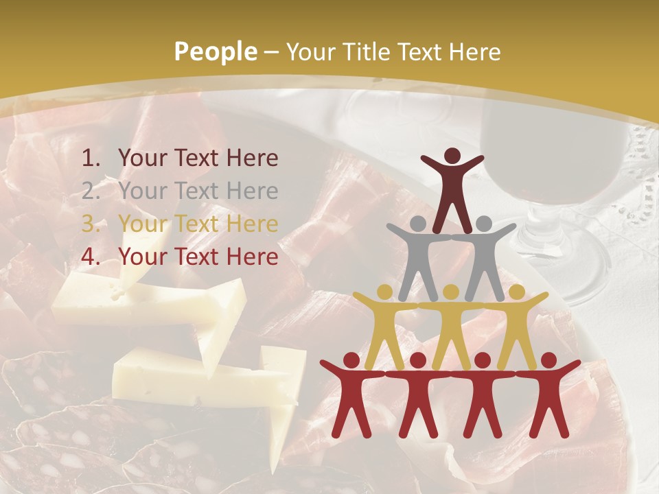 Plate With Different Sort Of Salami And Prosciutto PowerPoint Template