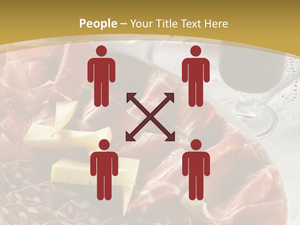 Plate With Different Sort Of Salami And Prosciutto PowerPoint Template