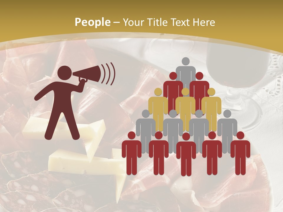 Plate With Different Sort Of Salami And Prosciutto PowerPoint Template