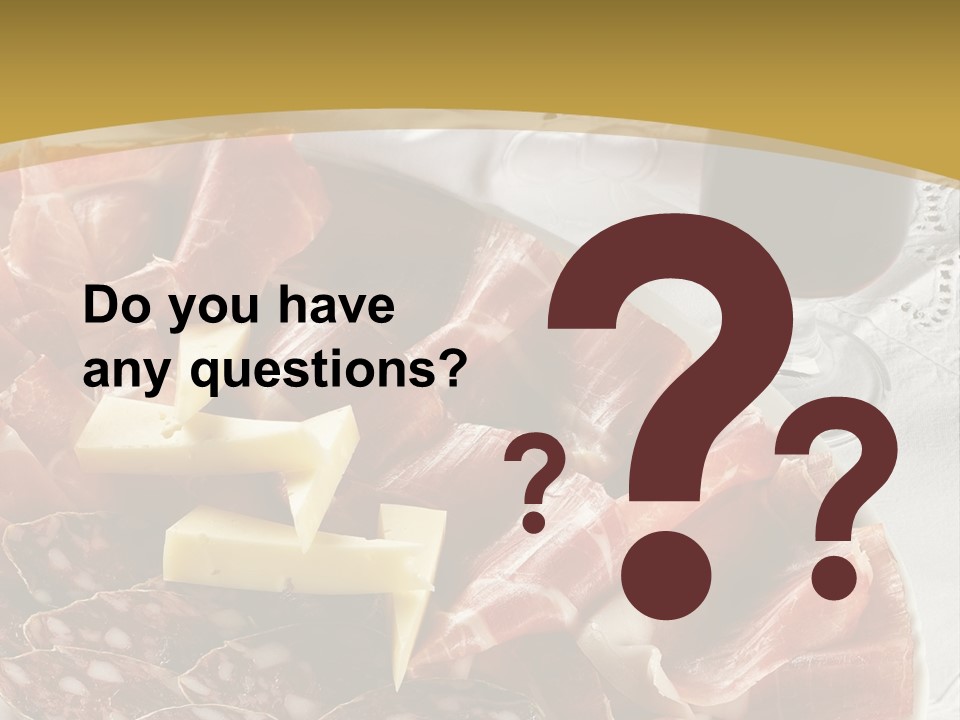 Plate With Different Sort Of Salami And Prosciutto PowerPoint Template