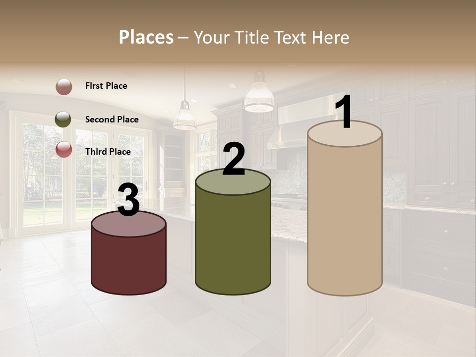 Kitchen In New Construction House PowerPoint Template