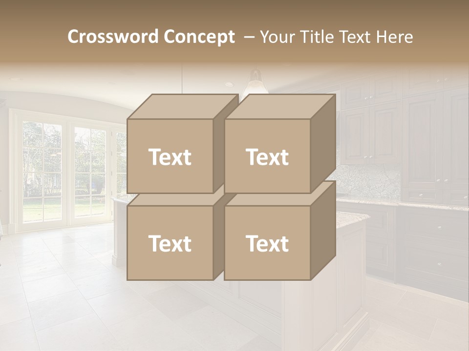 Kitchen In New Construction House PowerPoint Template