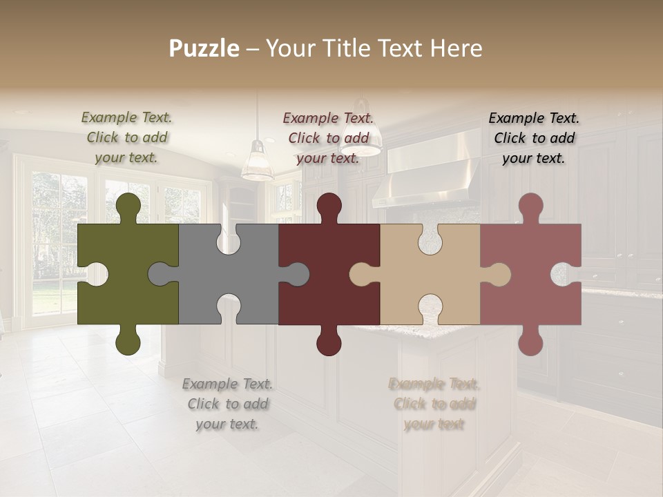 Kitchen In New Construction House PowerPoint Template