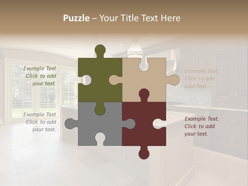 Kitchen In New Construction House PowerPoint Template