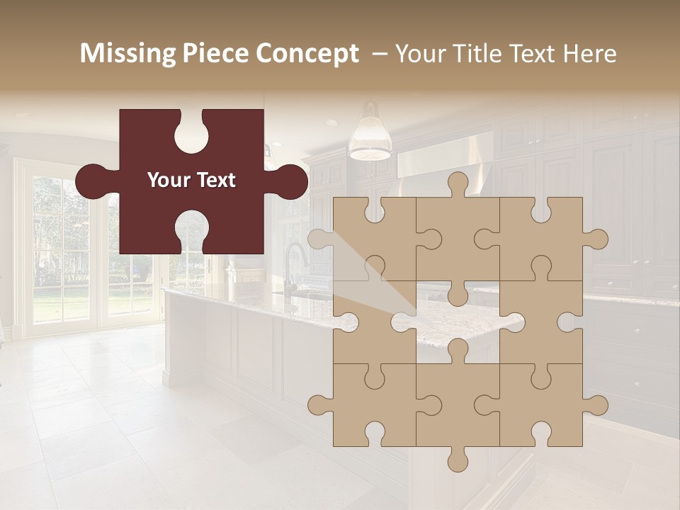 Kitchen In New Construction House PowerPoint Template