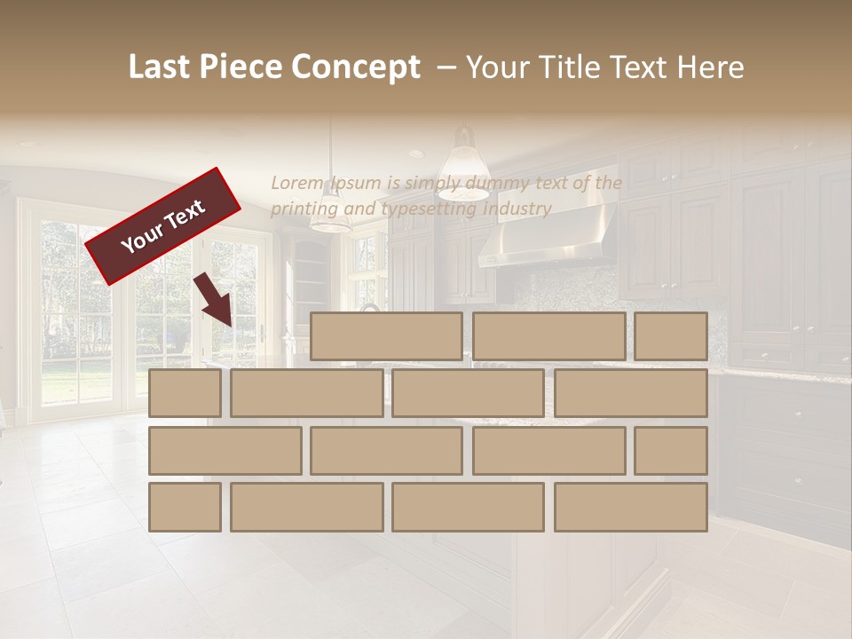 Kitchen In New Construction House PowerPoint Template