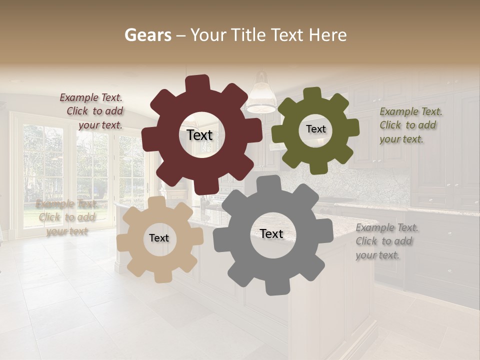 Kitchen In New Construction House PowerPoint Template