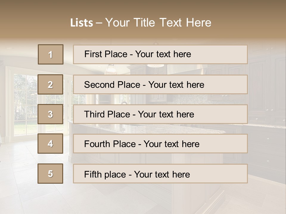 Kitchen In New Construction House PowerPoint Template