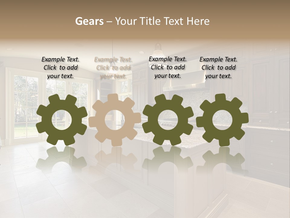 Kitchen In New Construction House PowerPoint Template