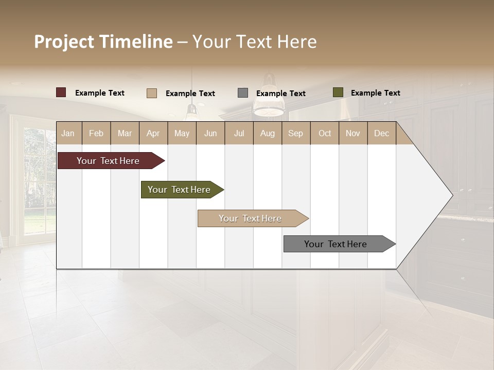 Kitchen In New Construction House PowerPoint Template