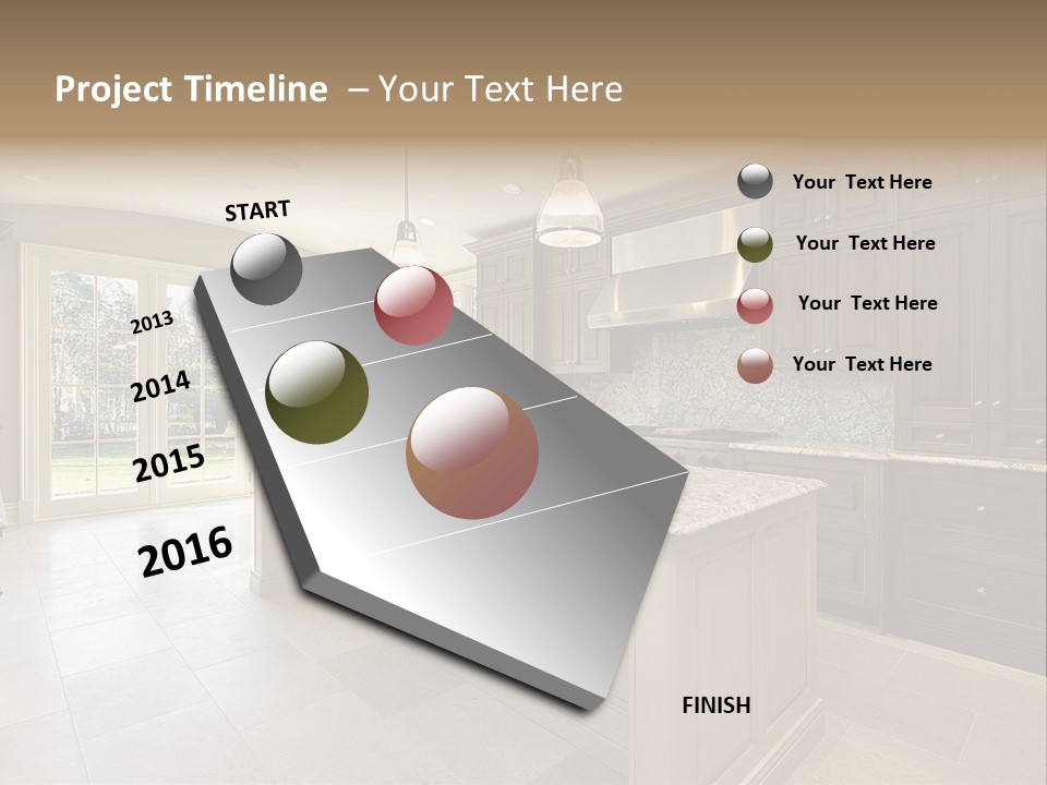 Kitchen In New Construction House PowerPoint Template