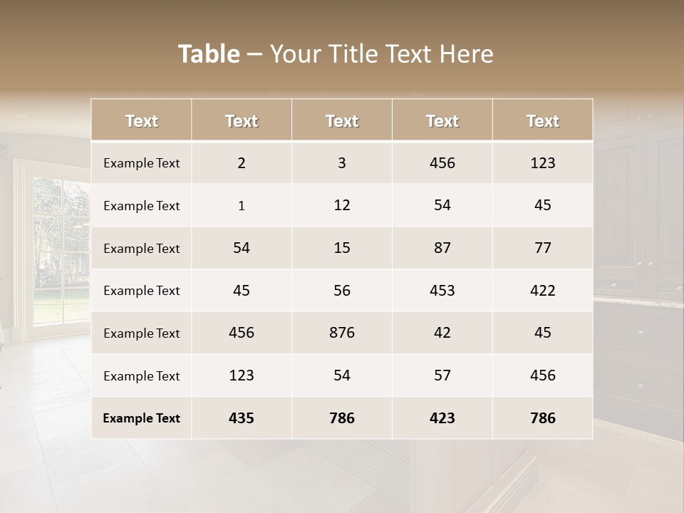 Kitchen In New Construction House PowerPoint Template