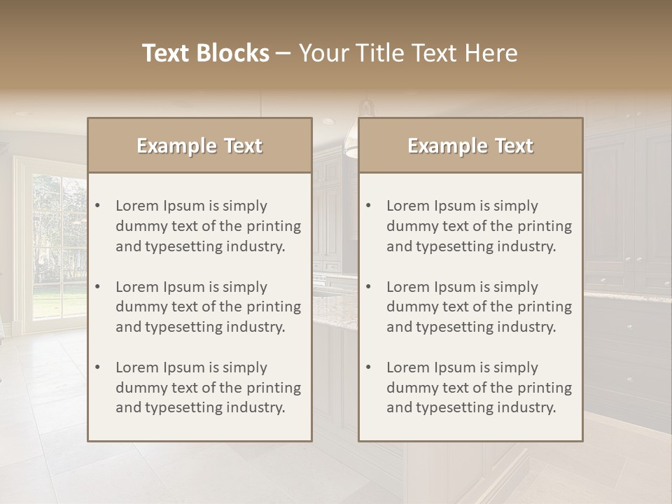 Kitchen In New Construction House PowerPoint Template