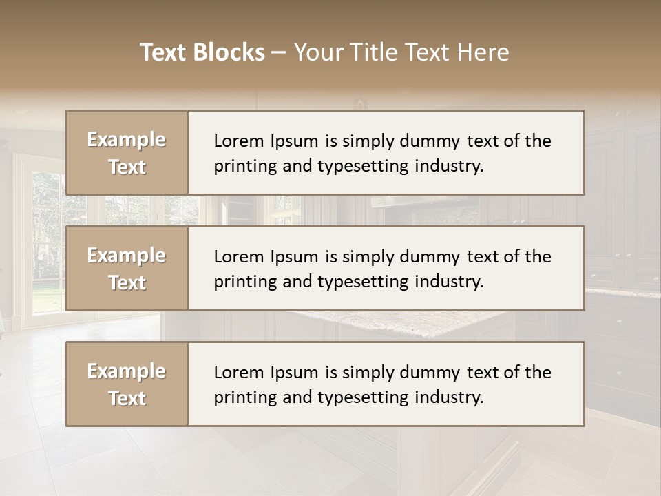 Kitchen In New Construction House PowerPoint Template