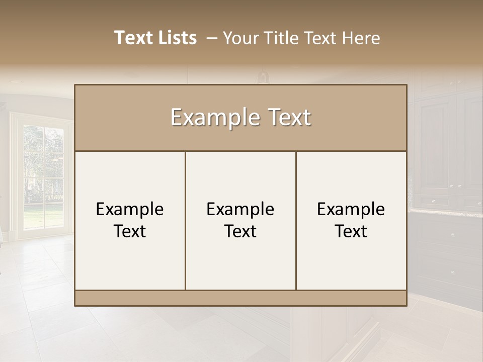Kitchen In New Construction House PowerPoint Template