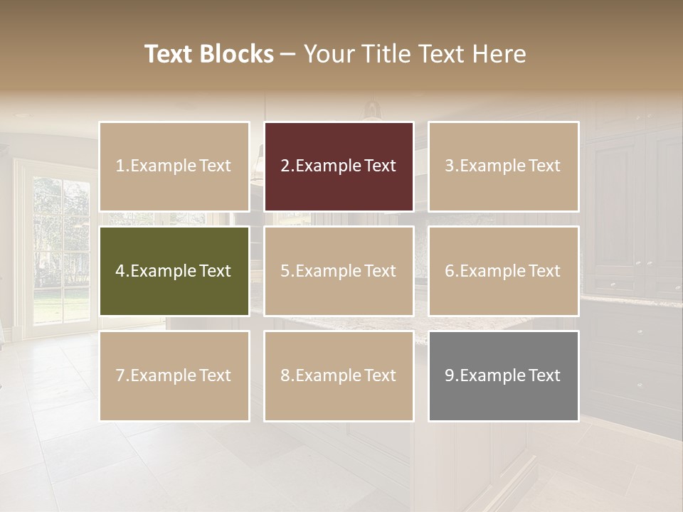 Kitchen In New Construction House PowerPoint Template