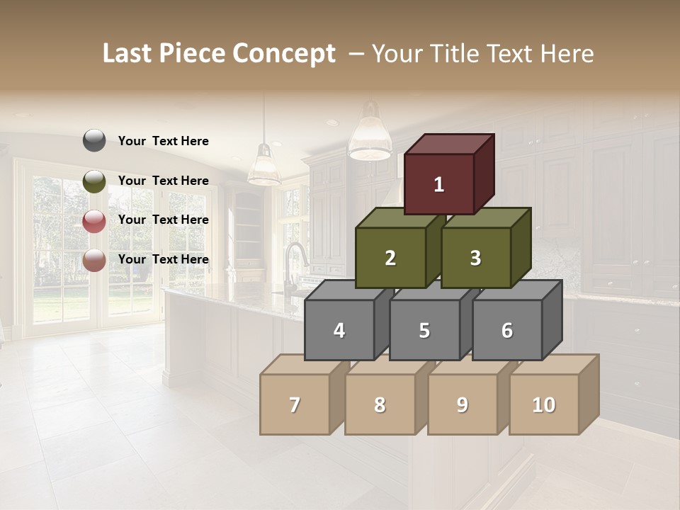 Kitchen In New Construction House PowerPoint Template