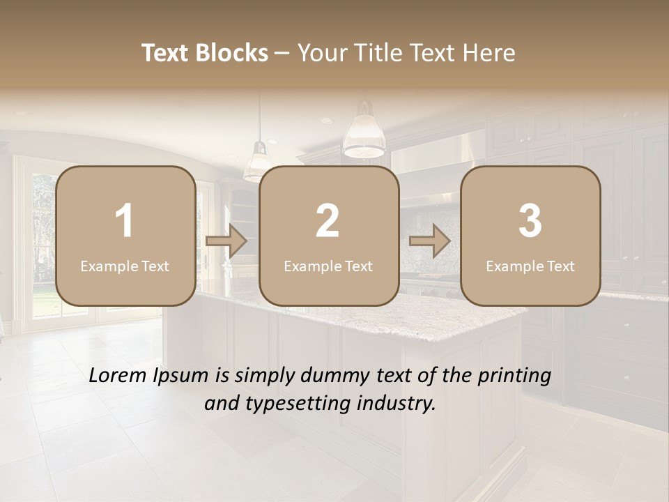 Kitchen In New Construction House PowerPoint Template