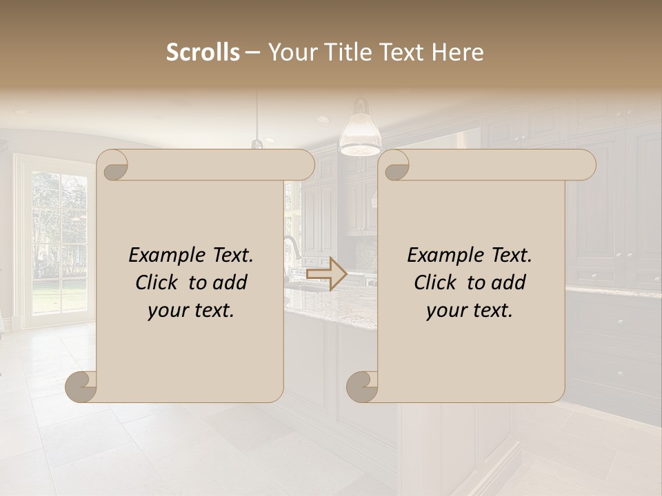 Kitchen In New Construction House PowerPoint Template
