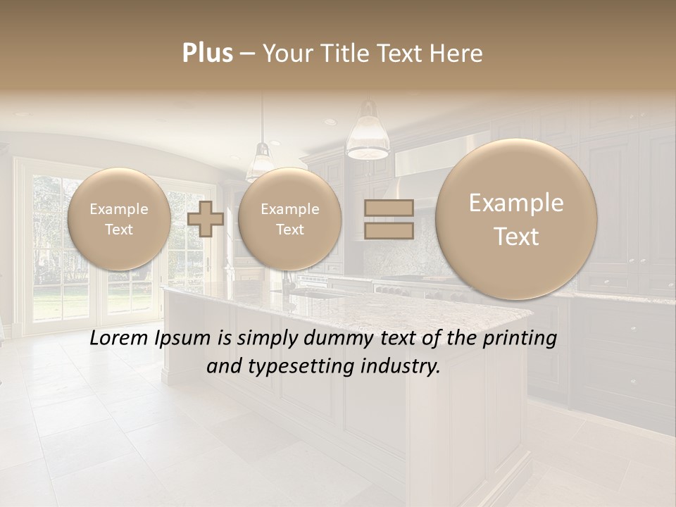 Kitchen In New Construction House PowerPoint Template