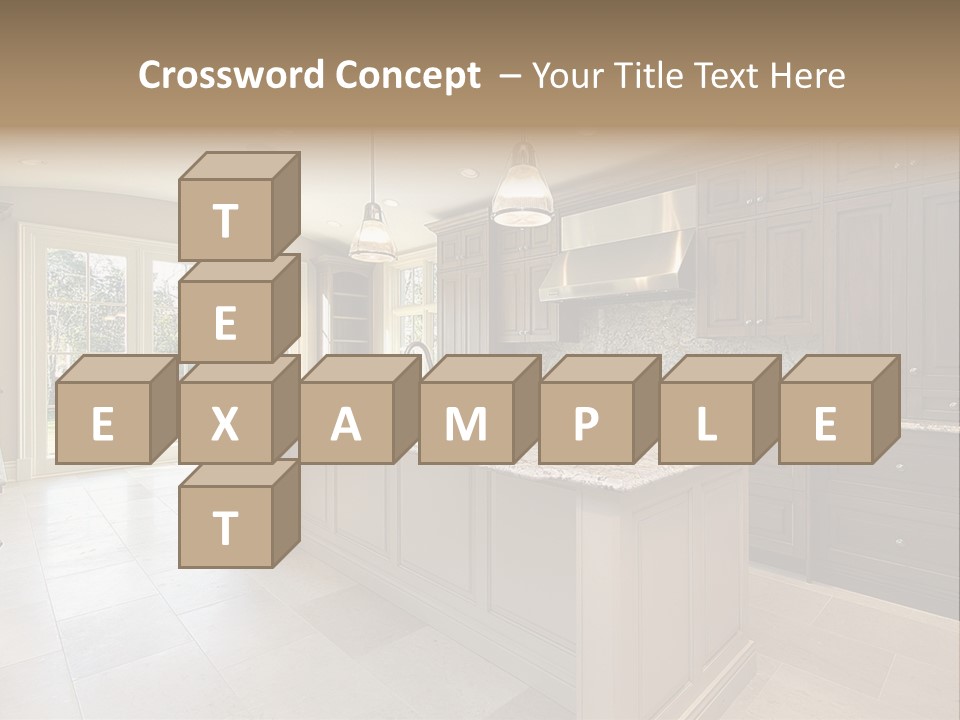 Kitchen In New Construction House PowerPoint Template