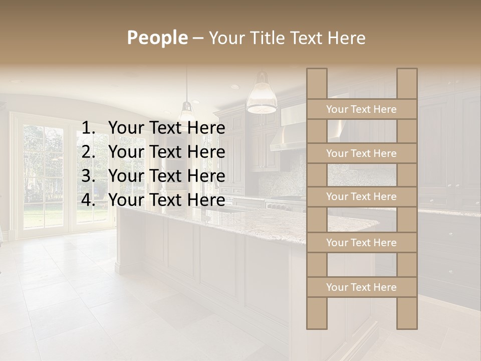 Kitchen In New Construction House PowerPoint Template