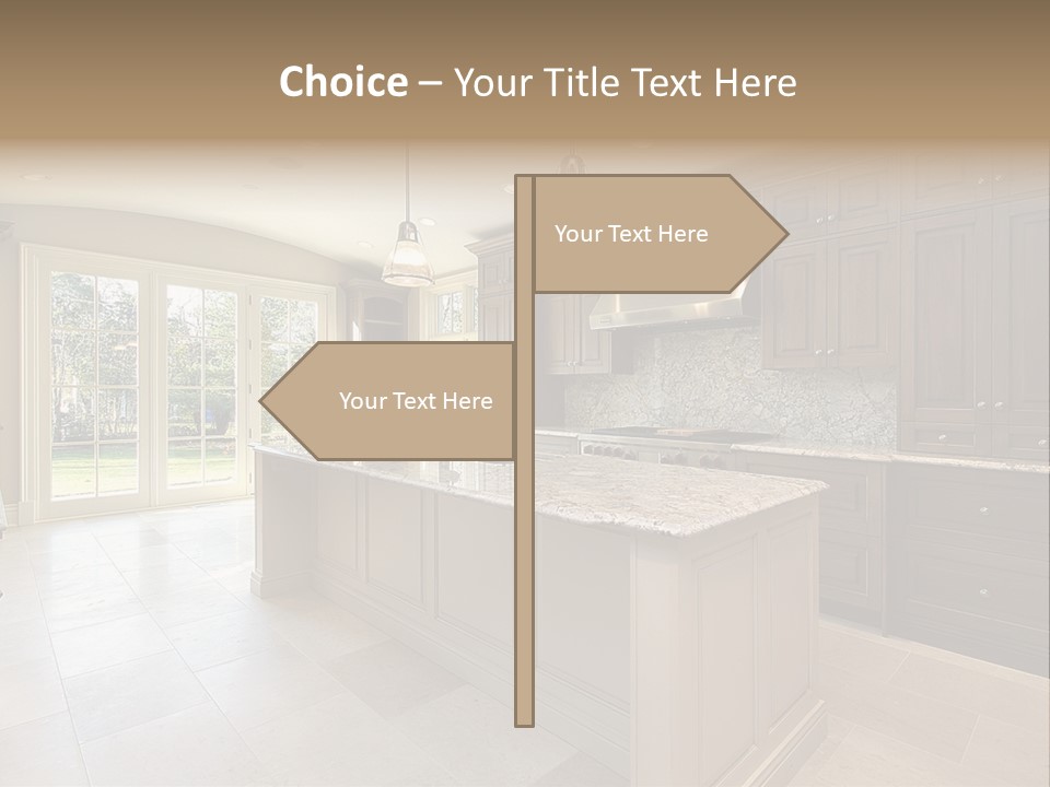 Kitchen In New Construction House PowerPoint Template