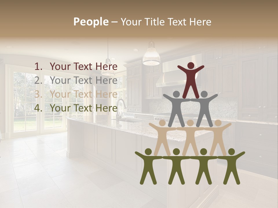 Kitchen In New Construction House PowerPoint Template