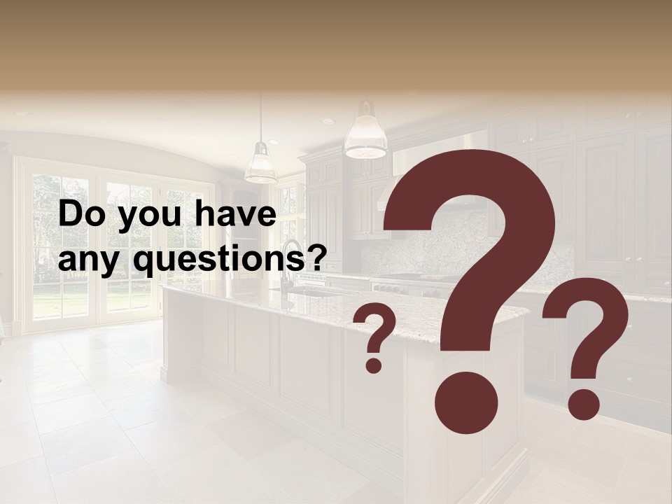 Kitchen In New Construction House PowerPoint Template