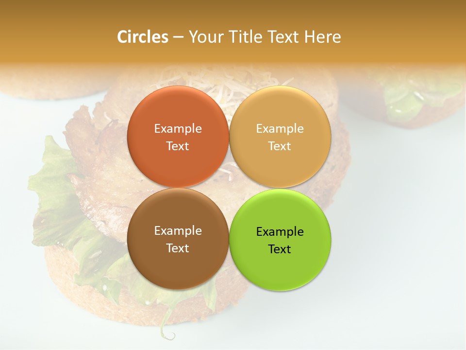 Lettuce, Fried Seitan Slice And Grown Soy Shoots With Bread, Tapa Appetizer PowerPoint Template