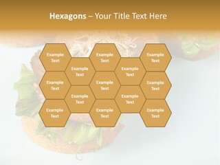 Lettuce, Fried Seitan Slice And Grown Soy Shoots With Bread, Tapa Appetizer PowerPoint Template