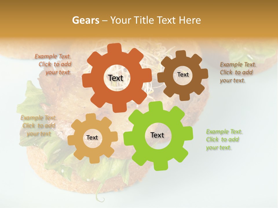 Lettuce, Fried Seitan Slice And Grown Soy Shoots With Bread, Tapa Appetizer PowerPoint Template