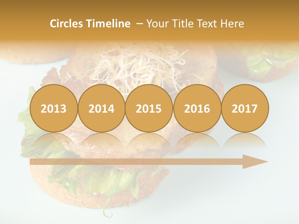 Lettuce, Fried Seitan Slice And Grown Soy Shoots With Bread, Tapa Appetizer PowerPoint Template