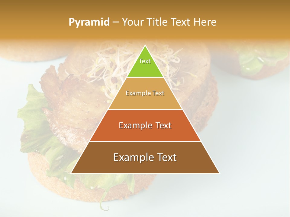 Lettuce, Fried Seitan Slice And Grown Soy Shoots With Bread, Tapa Appetizer PowerPoint Template