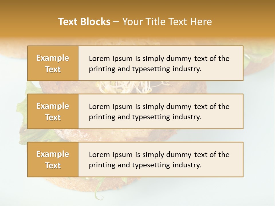 Lettuce, Fried Seitan Slice And Grown Soy Shoots With Bread, Tapa Appetizer PowerPoint Template