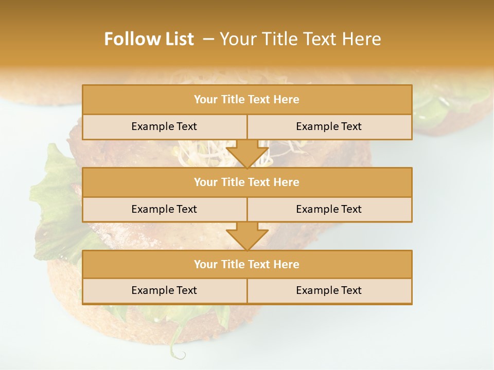 Lettuce, Fried Seitan Slice And Grown Soy Shoots With Bread, Tapa Appetizer PowerPoint Template