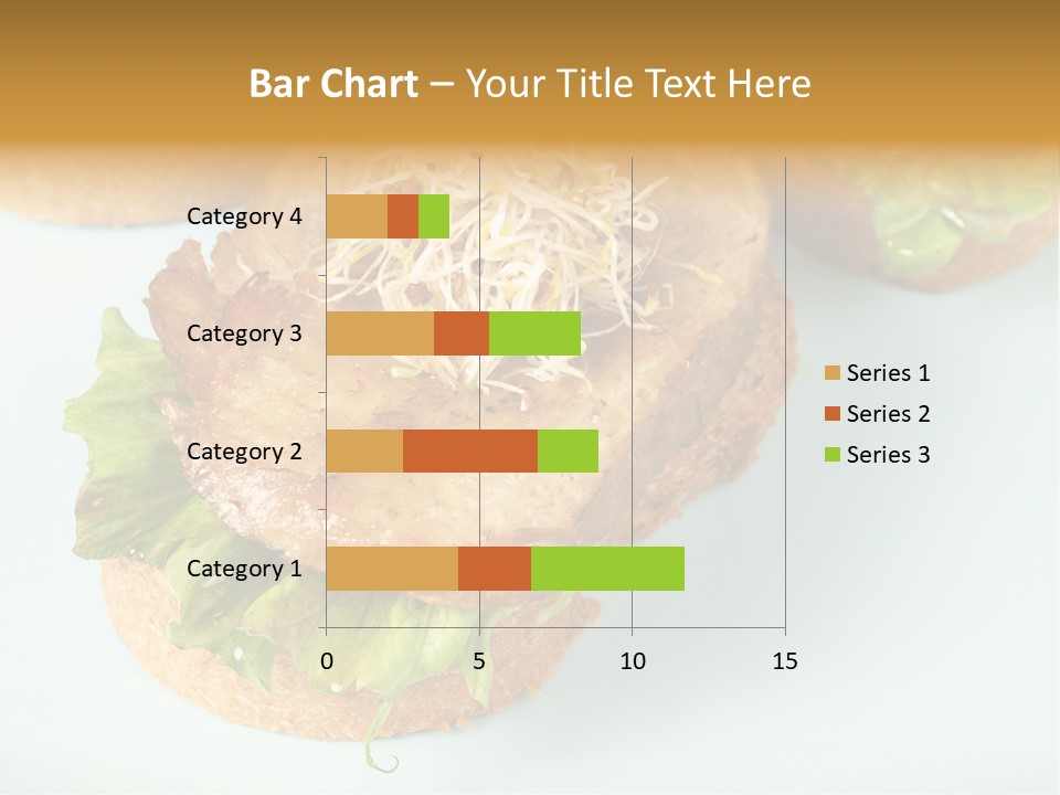 Lettuce, Fried Seitan Slice And Grown Soy Shoots With Bread, Tapa Appetizer PowerPoint Template