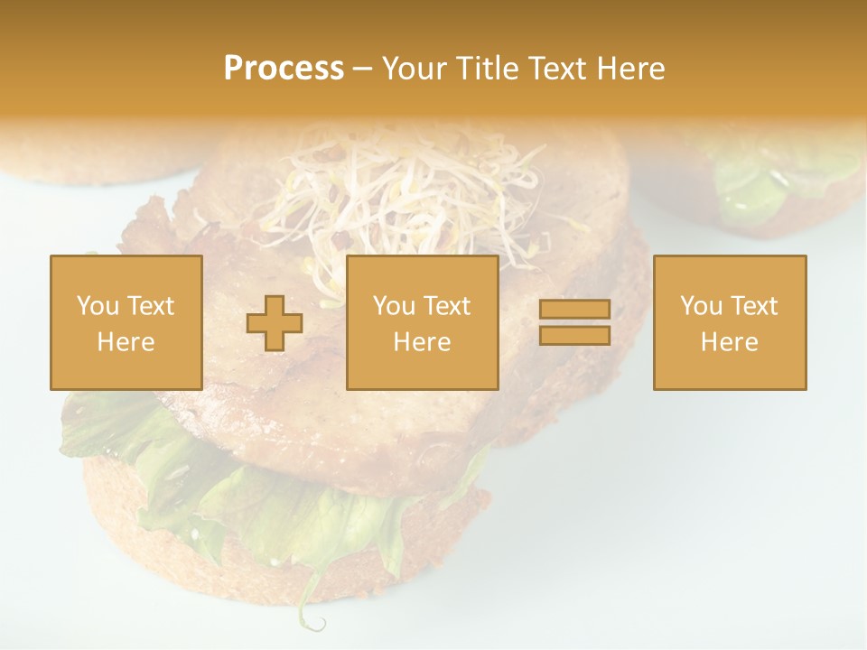 Lettuce, Fried Seitan Slice And Grown Soy Shoots With Bread, Tapa Appetizer PowerPoint Template