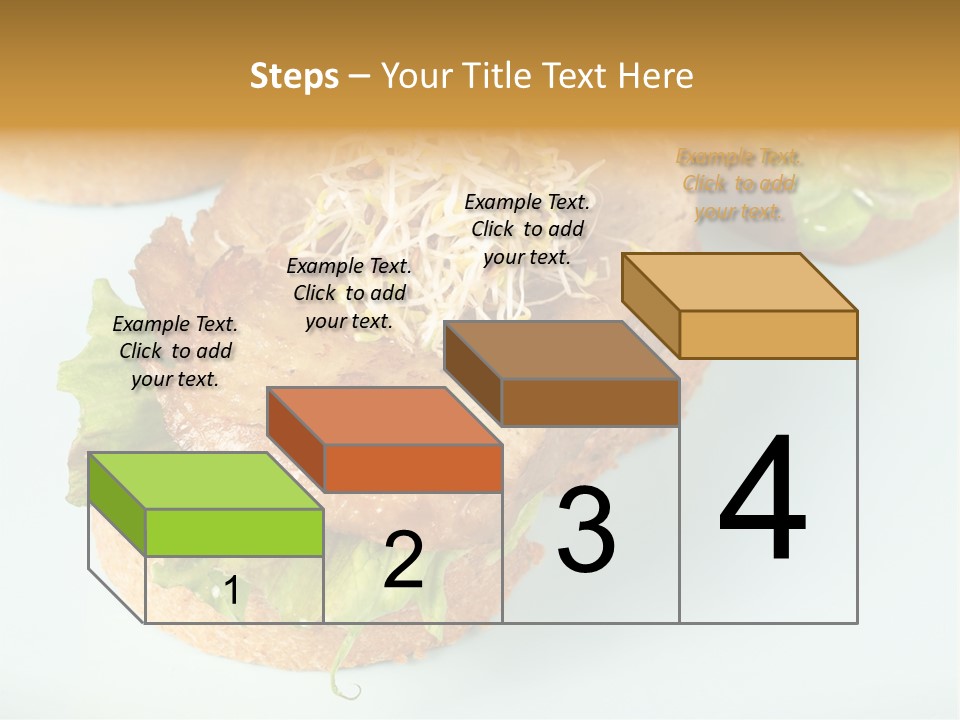 Lettuce, Fried Seitan Slice And Grown Soy Shoots With Bread, Tapa Appetizer PowerPoint Template