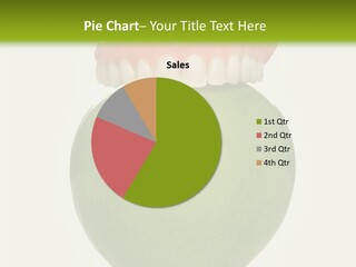 False Teeth Having A Big Bite Into A Green Apple PowerPoint Template