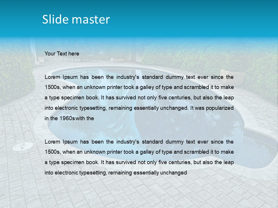 Palms Reflecting On A Swimming Pool PowerPoint Template