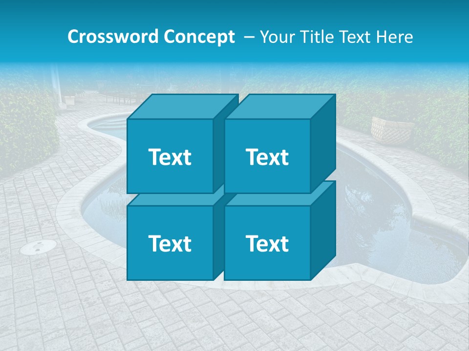Palms Reflecting On A Swimming Pool PowerPoint Template
