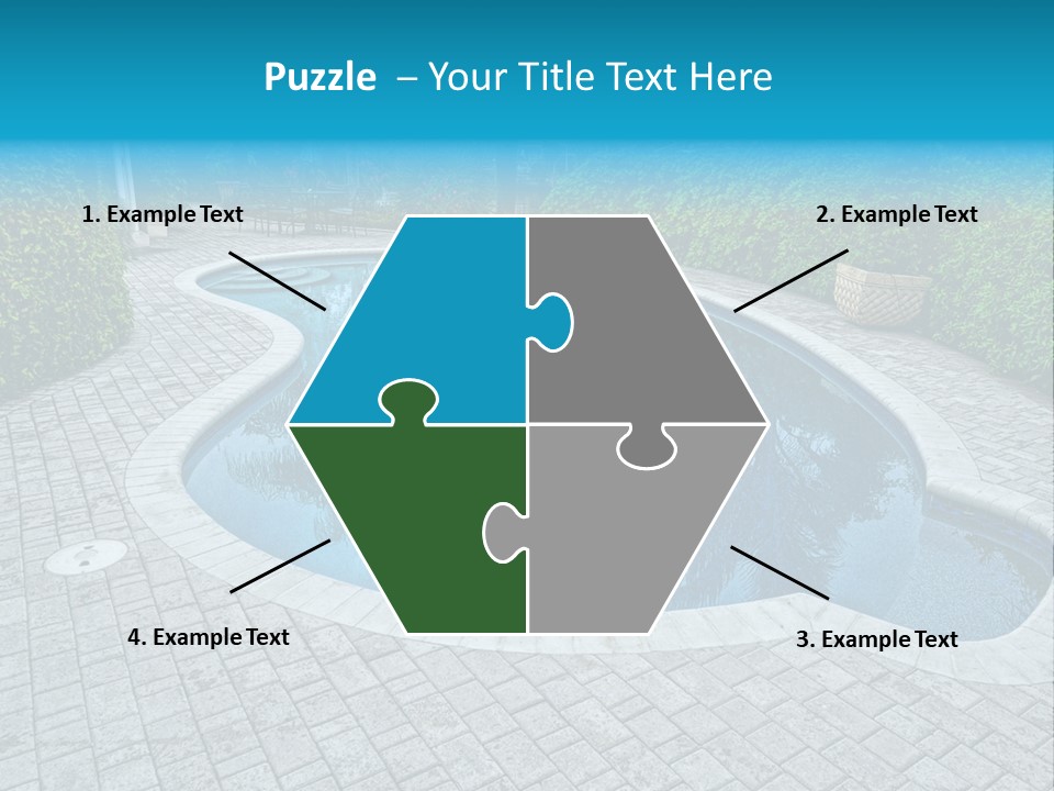 Palms Reflecting On A Swimming Pool PowerPoint Template