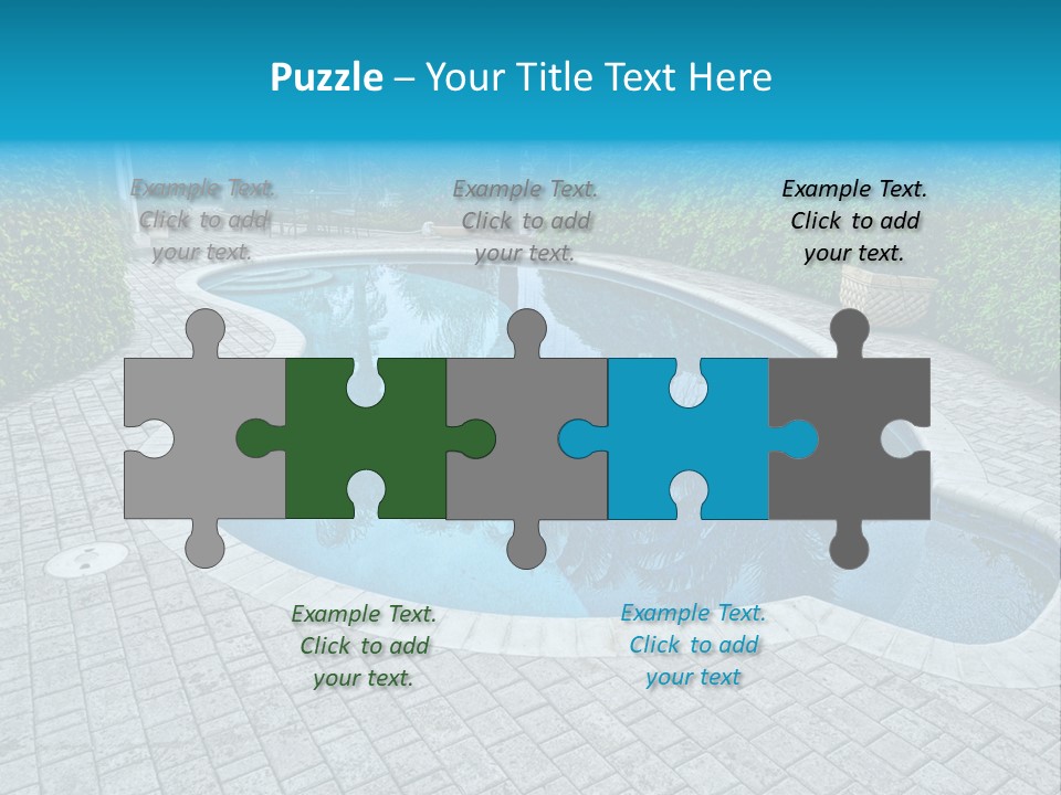 Palms Reflecting On A Swimming Pool PowerPoint Template