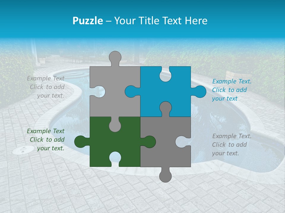 Palms Reflecting On A Swimming Pool PowerPoint Template