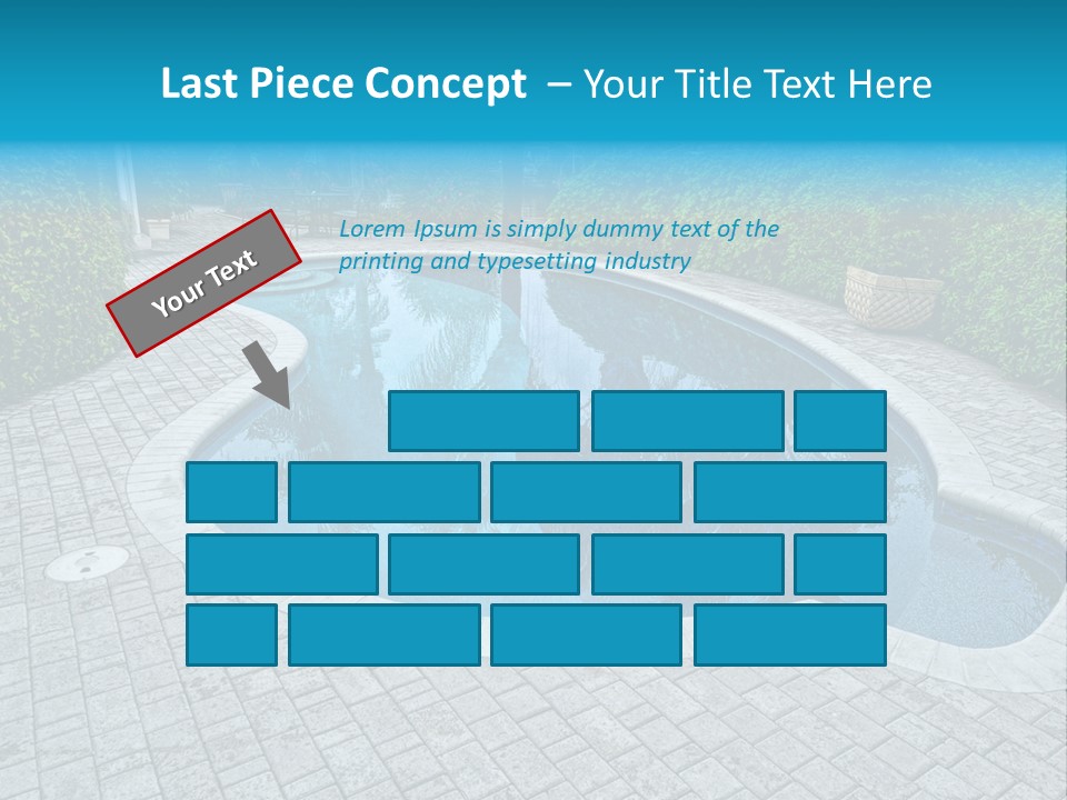 Palms Reflecting On A Swimming Pool PowerPoint Template